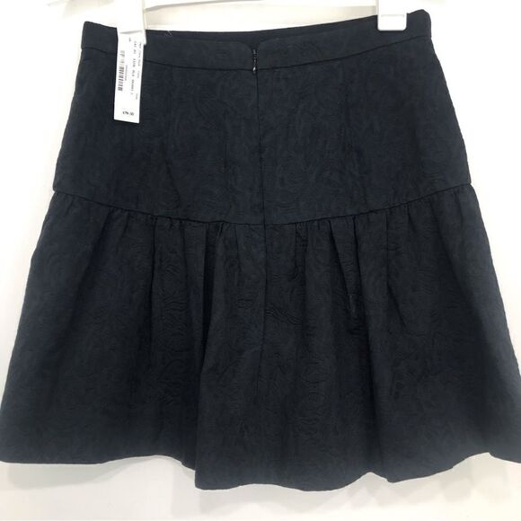J. Crew Black Textured Jacquard Drop Waist Pleated Mini Skirt NEW - Picture 7 of 13